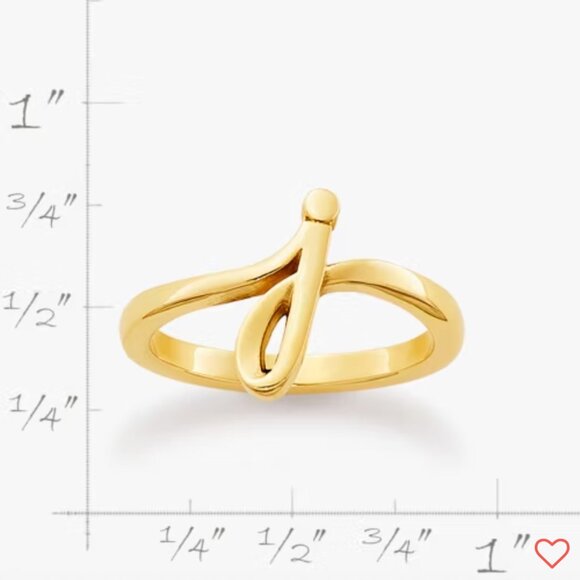 James Avery Script Initial Ring 14k Gold - Letter "J" 6.5 - Picture 3 of 6